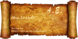 Aba Enikő névjegykártya